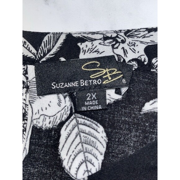 Suzanne Betro Semi Sheer Mesh Flutter Sleeve Floral Blouse 2X Whimsigoth Fairy - Picture 7 of 11